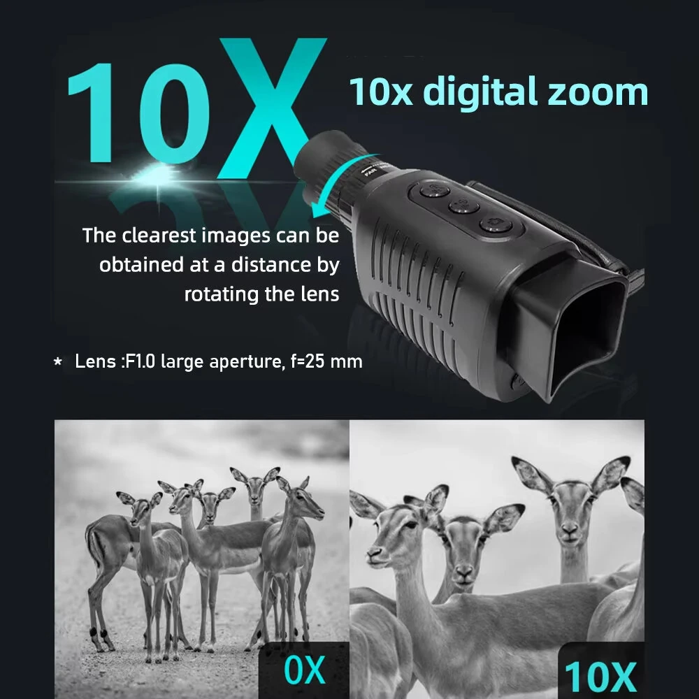 (image for) IPRee R7 Infrared Night Vision Device Digital Night Vision Monocular with 1.54 inch TFT Screen IP54 Waterproof Support Video Recording